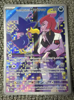 Pokemon TCG Team Rocket’s Murkrow 200/182 Destined Rivals Illustration Rare - Image 1