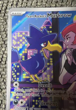 Pokemon TCG Team Rocket’s Murkrow 200/182 Destined Rivals Illustration Rare - Image 4