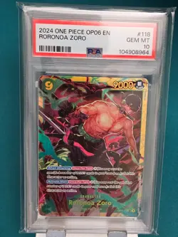 🔥2024 One Piece OP06 Roronoa Zoro #118 PSA 10 GEM MINT Straw Hat Crew💎📈 - Image 1