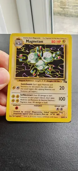 Pokemon TCG Magneton Fossil Card 26/62 Unlimited Rare Non-Holo - HP - Image 1