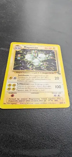 Pokemon TCG Magneton Fossil Card 26/62 Unlimited Rare Non-Holo - HP - Image 2
