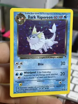 #2 Dark Vaporeon 9/110 Legendary Collection 2002 Holo Nintendo Pokemon Card TCG - Image 3