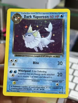 #2 Dark Vaporeon 9/110 Legendary Collection 2002 Holo Nintendo Pokemon Card TCG - Image 4