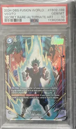 DBS Card Game Fusion World FB02-139 VEGITO SECRET RARE-ALTERNATE ART - PSA 10 - Image 1
