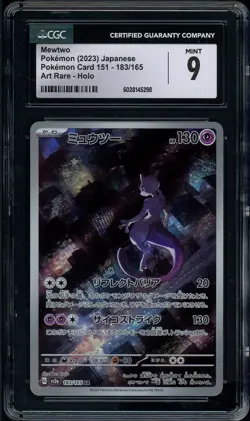 CGC 9 Mewtwo 183/165 Holo AR 151 sv2a Pokemon Card Japanese - Image 1