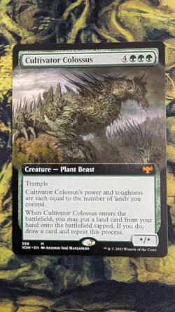 MTG FOIL BORDERLESS Cultivator Colossus ~ Crimson Vow - NM - Image 1