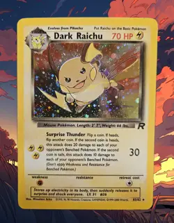 Pokemon Dark Raichu 83/82 Team Rocket - HOLO - Eng - Vintage - GD/EX - Image 1
