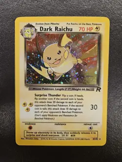 Pokemon Dark Raichu 83/82 Team Rocket - HOLO - Eng - Vintage - GD/EX - Image 2