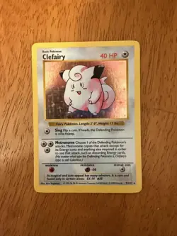 Pokemon TCG Clefairy Base Set Holo Unlimited Rare Card 5/102 - Image 1