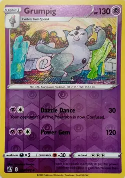056/163 GRUMPIG REVERSE HOLO BATTLE STYLES POKEMON CARD - Image 1
