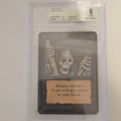 Wizards of the Coast Raise Dead Alpha 1993 Beckett 6 Graded Card - Image 1