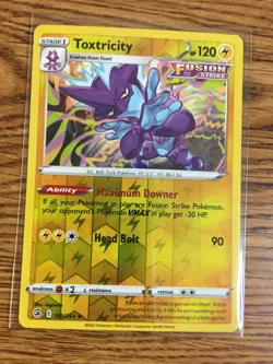Toxtricity 108/264 Fusion Strike Reverse Holo Pokemon Card RARE Black Star TCG - Image 1