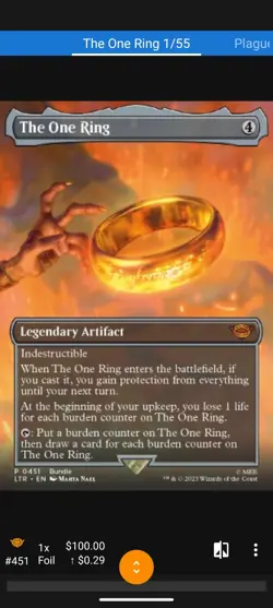 MTG The One Ring (Borderless) (451) | NM Foil | The Lord of the Rings Promo - Image 1