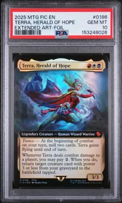💎POP 4 PSA 10 TERRA, HERALD OF HOPE EXTENDED ART-FOIL 0186 MAGIC THE GATHERING - Image 1