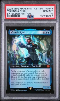 POP 3 Y'SHTOLA RHUL PSA 10 FOIL EXTENDED ART #0443 2025 MTG FINAL FANTASY - Image 1