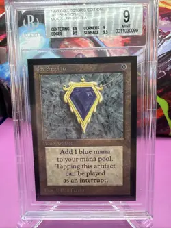 1993 MTG INT CE Collector’s Mox Sapphire MINT BGS 9 - Image 1