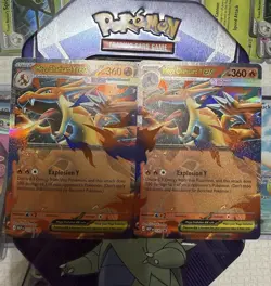 Pokemon TCG Mega Charizard Y EX Holo Lot - 2 Cards MEP 030 Explosion Y - Image 1