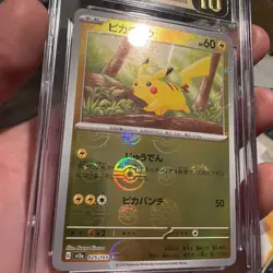 2023 Pokemon Japanese Reverse Holo SV2a 025/165 C Pikachu CGC 10 Pristine GAV - Image 3