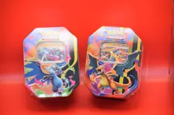 Pokemon TCG Mega Charizard EX Tin Set X & Y Sealed New (2 Tins) - Image 1