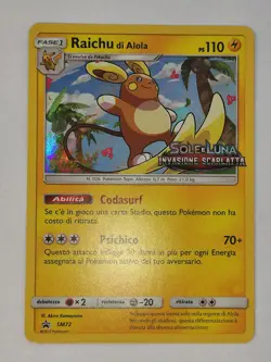 Pokemon Karte Raichu di Alola SM72 Staff Prerelease Promo Holo Italian - Image 4