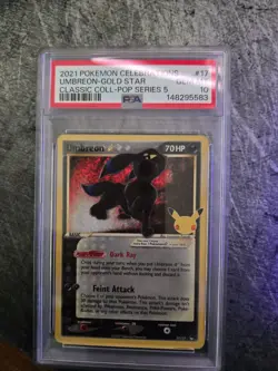 PSA 10 Umbreon Gold Star Pokemon SWSH Celebrations 17/17 Holo Rare Pop Series 5 - Image 1