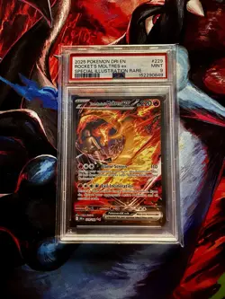 Pokemon Team Rocket's Moltres ex #229/182 Destined Rivals PSA 9 MINT - Image 1