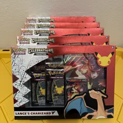 Pokemon TCG Celebrations Collection Lance's Charizard V Box lot of 5 820650101625 - Image 1