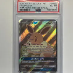 2019 Pokemon SM Black Star Promo Eevee GX #SM233 PSA 8 NM - Image 1