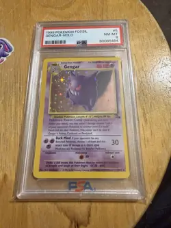 Pokemon TCG Gengar Fossil Holo Rare 5/62 1999 English PSA 8 WOTC - Image 1