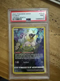 POKEMON 2023 SWSH Crown Zenith Full Art MEW #GG10 PSA 9 Mint RARE - Image 1