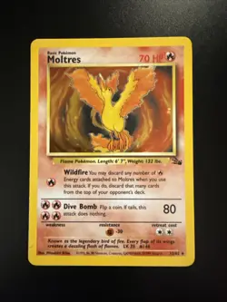 Moltres Fossil Holo Rare 12/62 Unlimited Pokemon - Image 1