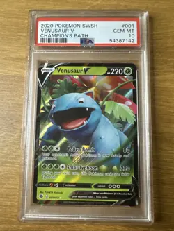 2020 POKEMON SWORD & SHIELD CHAMP'S PATH #001 VENUSAUR V PSA 10 - Image 3