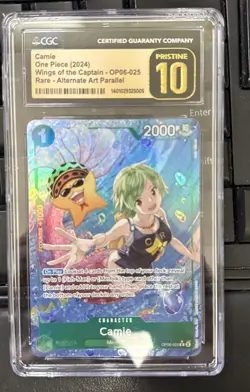CAMIE ALT ART ONE PIECE OP06-025 WINGS OF THE CAPTAIN 2024 CGC Pristine 10 POP 1 - Image 1
