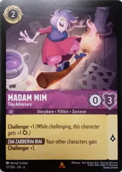 37/204 MADAM MIM TINY ADVERSARY AZURITE SEA RARE DISNEY LORCANA CARD - Image 1