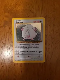 1999 Pokemon Base Set Chansey Holo #3/102 WOTC Unlimited LP Vintage Card - Image 1