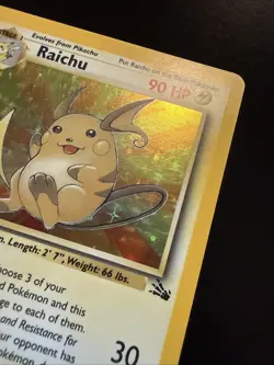 Raichu Fossil Holo Rare Card 14/62 Pokemon - Image 3