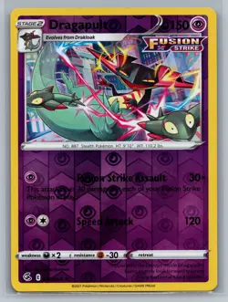 Dragapult SWSH08: Fusion Strike #130/264 Reverse Holo Rare Pokemon Card - Image 1