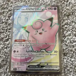 Pokemon TCG Lillie's Clefairy EX Holo Ultra Rare Card 173/159 - Image 1