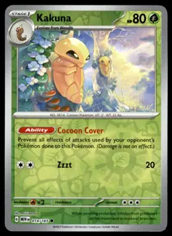 Kakuna 014/165 Common 151 Pokemon Reverse Holo Lightly Played - Image 1