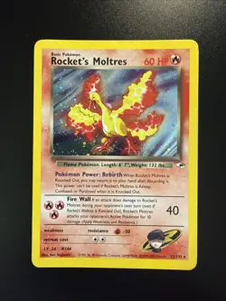 Rocket's Moltres 12/132 Gym Heroes 2000 Holo Rare WOTC Pokemon - Image 1