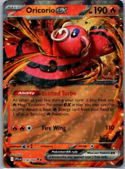 Oricorio ex 018/094 Double Rare Phantasmal Flames Pokemon Holo Near Mint - Image 1