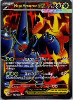Mega Heracross ex 108/094 Ultra Rare Phantasmal Flames Pokemon Holo Near Mint - Image 1