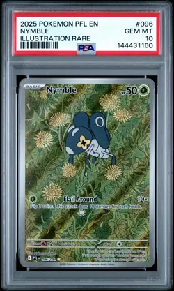 2025 POKEMON PFL EN-PHANTASMAL FLAMES ILLUSTRATION RARE #096 NYMBLE PSA 10 - Image 1