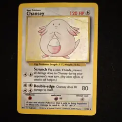 Pokemon Chansey Base Set 3/102 Holo Rare 120 HP Basic English 1999 DAMAGED - Image 1