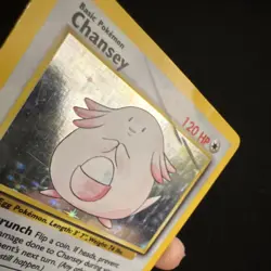 Pokemon Chansey Base Set 3/102 Holo Rare 120 HP Basic English 1999 DAMAGED - Image 3