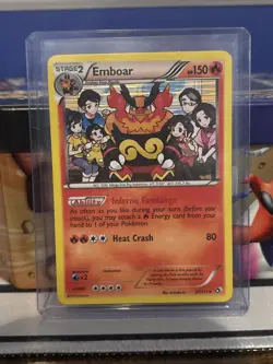 Pokemon 2013 Emboar Legendary Treasures Holo Rare 27/113 Pikachu Overalls LP - Image 1