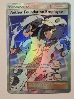 Pokemon TCG Aether Foundation Employee Hidden Fates SV81/SV94 Holo Rare - Image 2