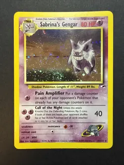 Sabrina’s Gengar HOLO RARE 14/132 Gym Heroes VINTAGE 2000 Pokemon Swirl!! - Image 1