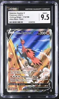 CGC 9.5 Galarian Zapdos V 174/198 Pokemon Chilling Reign Alt Art Alternate - Image 1