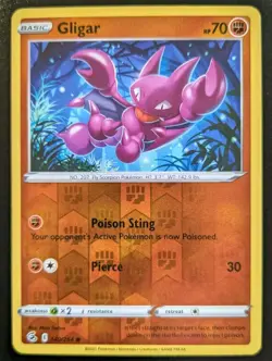 Gligar 140/264 Reverse Holo Common Sword & Shield: Fusion Strike Pokemon TCG - Image 1